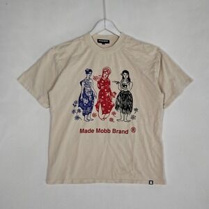 Made Mobb Kansas City AANHPI Graphic T-Shirt Beige Medium Streetwear Tee